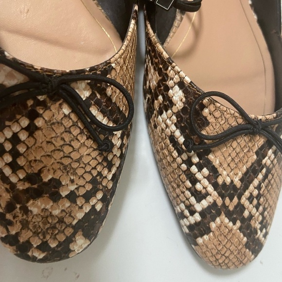 Zara trafaluc snakeskin and black flats new size 8 - Picture 2 of 10